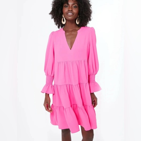 Tuckernuck Dresses & Skirts - Tuckernuck Pomander Place Electric Pink Crepe Kenzo Dress Small